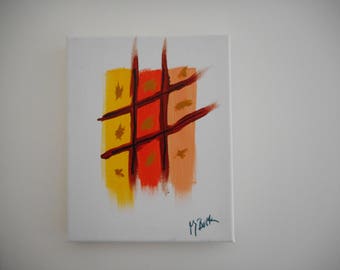 Abstract Brown, orange and yellow painting in acrylic. Abstract artwork. Home decor for any room.