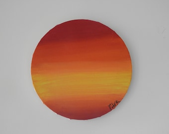 Sunset painting made with Acrylic. Abstract home decor. Abstract artwork, Yellow Orange Red painting, Abstract art canvas