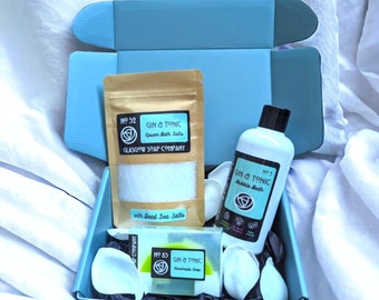 GIN & TONIC Scottish Gift Set - Mothers Day Bath Gift Set - Pamper Pack - Self Care - Handmade Scottish Soap from Glasgow Soap Company
