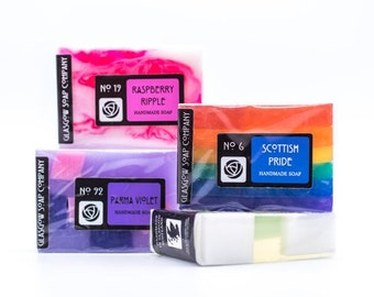 4 für 12 HANDGEFERTIGTE SEIFE, Sonderangebot, Veganes Geschenk, SLS und Paraben Frei, Handmade in Schottland von Glasgow Soap Company