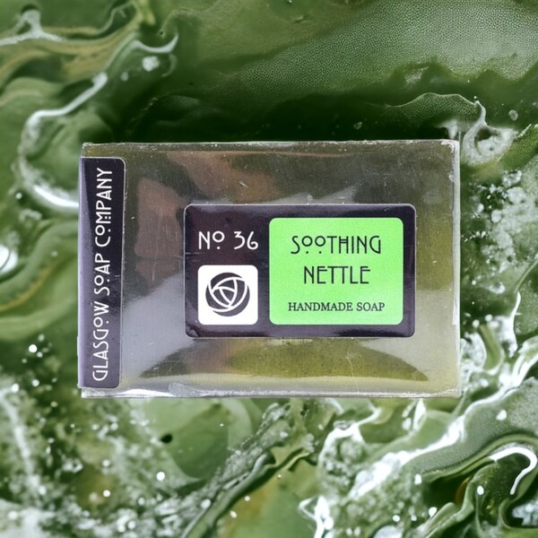 SOOTHING NETTLE Handmade Soap suitable for eczema, psoriasis, dry sensitive Skin, Vegan - Fragrance, SLS and Paraben Free from Glasgow Soap