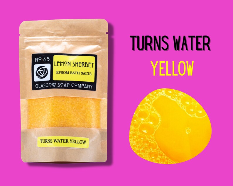 LEMON SHERBET Epsom Bath Salts Turns Water Yellow Handmade Etsy UK