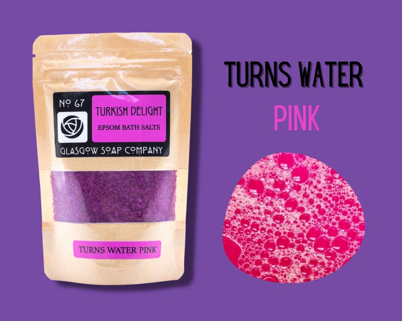 TURKISH DELIGHT Epsom Bath Salts, turns water pink, Handmade by Glasgow Soap Company image 4