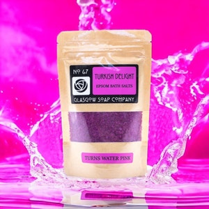 TURKISH DELIGHT Epsom Bath Salts, turns water pink, Handmade by Glasgow Soap Company image 1