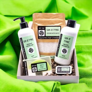 GIN & TONIC Scottish Gift Set Soap Gift Box Pamper Pack Handmade Scottish Soap from Glasgow Soap Company image 1