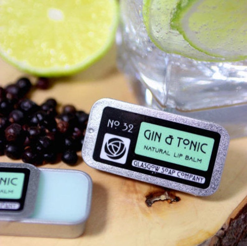 GIN AND TONIC Lip Balm, Small Scottish Gift, Handmade by Glasgow Soap Company image 2