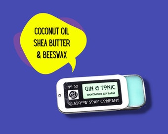 GIN EN TONIC Lippenbalsem, Klein Schots Cadeau, Handgemaakt door Glasgow Soap Company