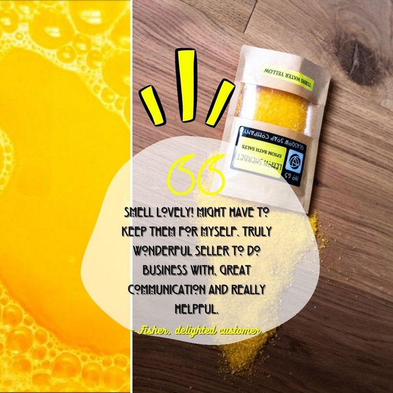 LEMON SHERBET Epsom Bath Salts Turns Water Yellow Handmade Etsy UK