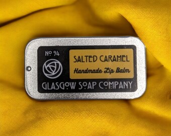 SALTED CARAMEL Lip Balm, Scottish Halloween Gift, Handmade by Glasgow Soap Company