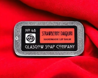 STRAWBERRY DAIQUIRI Cocktail Lip Balm, Small Scottish Gift, Handmade by Glasgow Soap Company