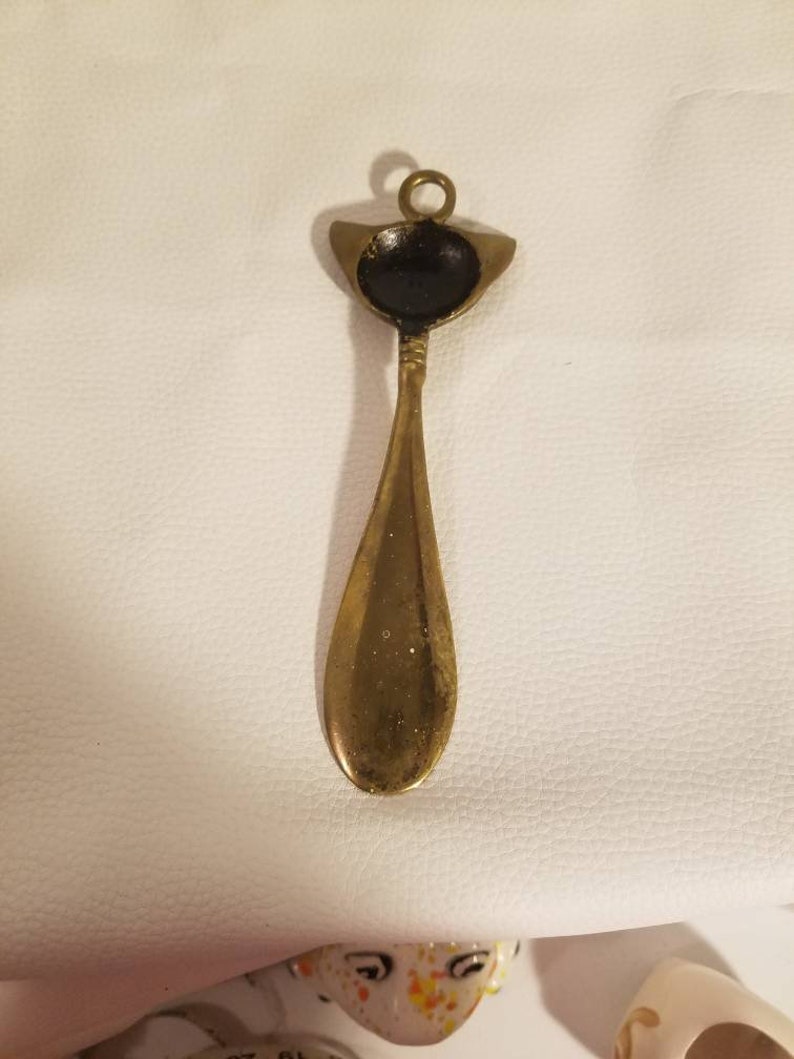 Vintage Brass Cat Shoe Horn Mid Century Modern Shoehorn