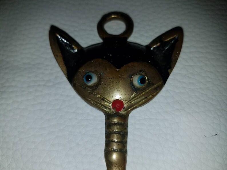 Vintage Brass Cat Shoe Horn Mid Century Modern Shoehorn