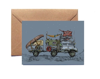 Greetings Card | Camper | Campervan | Unimog | Illustration