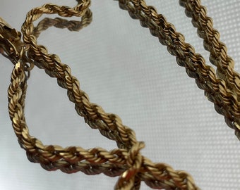 Vintage 14Kt Gold Rope Chain, Rope Chain, Rope Chain Necklace, Gold Rope Chain