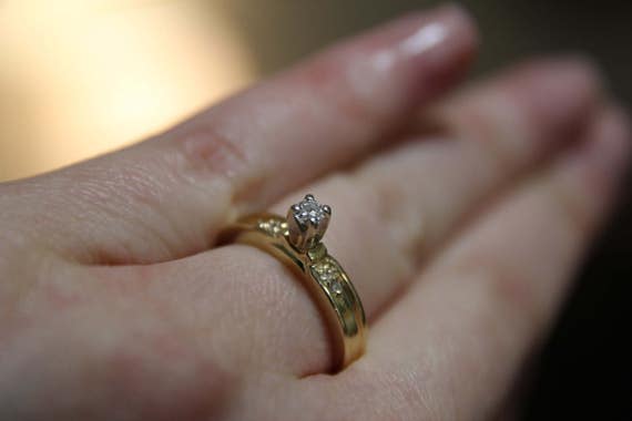 Vintage 14K Diamond Engagement Ring, Diamond Enga… - image 5