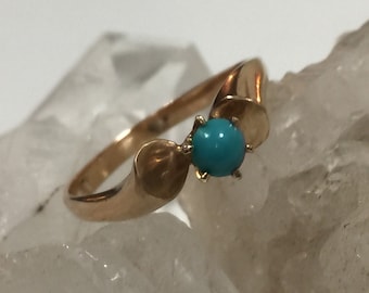 Turquoise Ring Gold, December Birthstone Ring, Gemstone Ring, Solitaire Ring, Gold Ring, Stacking Ring, Statement Ring, Boho Jewelry