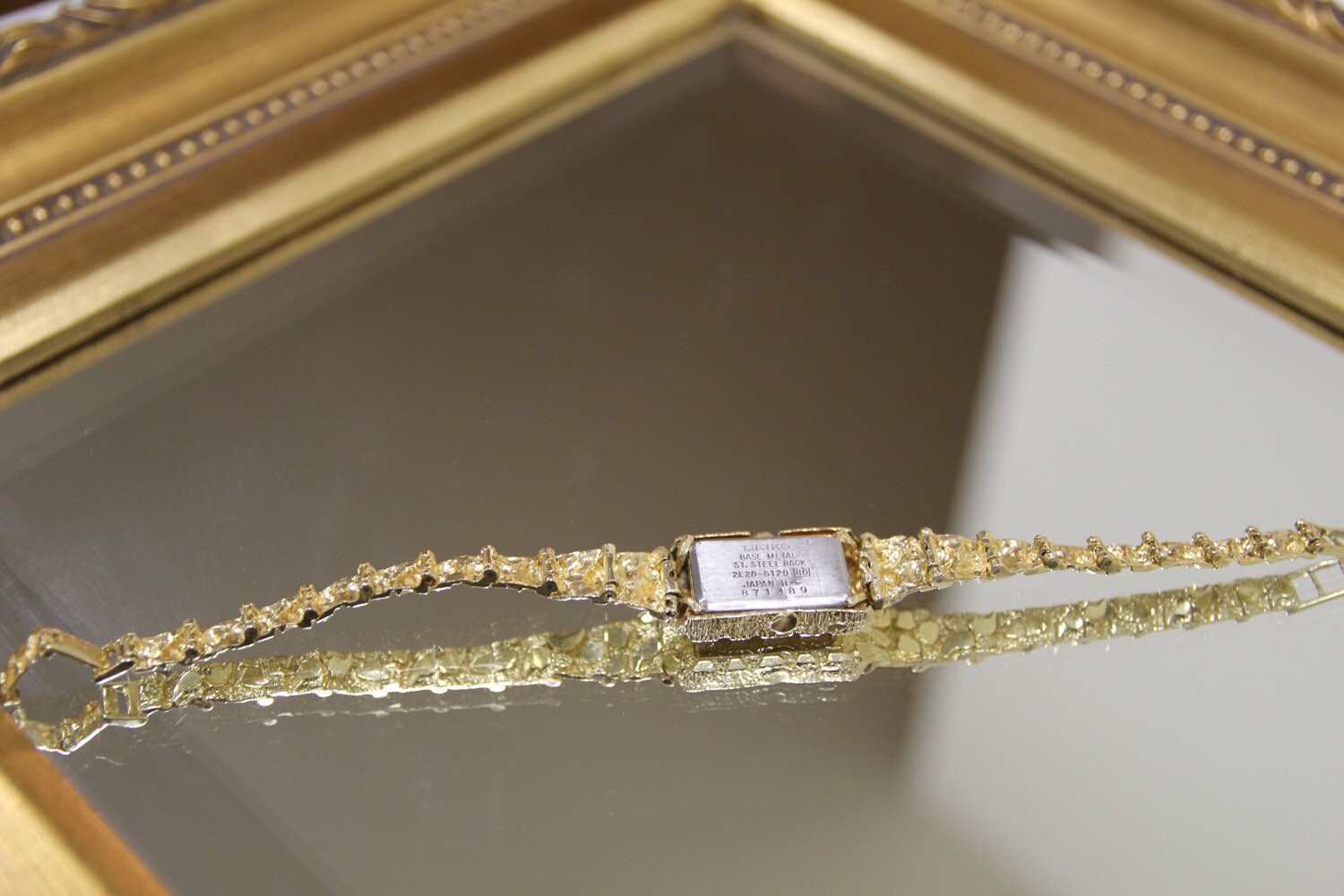 Vintage Ladies Seiko 14K Yellow Gold Nugget Watch Women s Gold Nugget Watch Gold Nugget Watch Seiko Watches Gold Watch