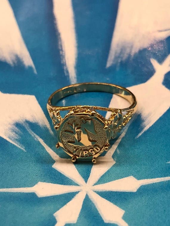 Zodiac Sign Ring, Astrology Ring, Aquarius Ring, Virg… Gem