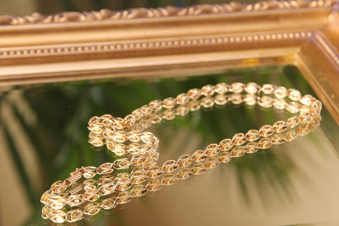 Vintage 14K Yellow Gold Turkish Rope Chain Unisex Gold Chain Etsy