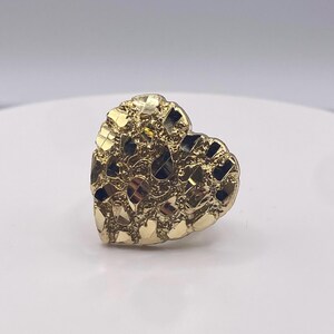 Vintage 10K Nugget Heart Ring, Nugget Heart Ring, 10K Gold Nugget Ring, Heart Ring, Valentine Ring, Love Ring, Nugget Jewelry, Gold Heart