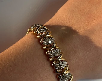 Vintage 14Kt Gold and Diamond Bracelet