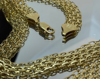 Vintage 14Kt Yellow Gold Bismarck Chain