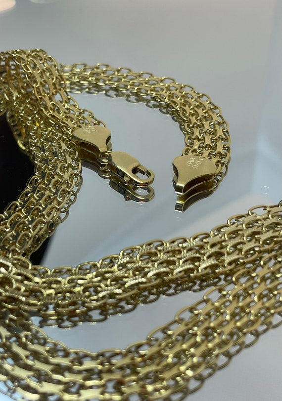 Vintage 14Kt Yellow Gold Bismarck Chain