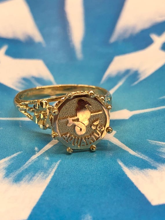 Zodiac Sign Ring, Astrology Ring, Aquarius Ring, … - image 2