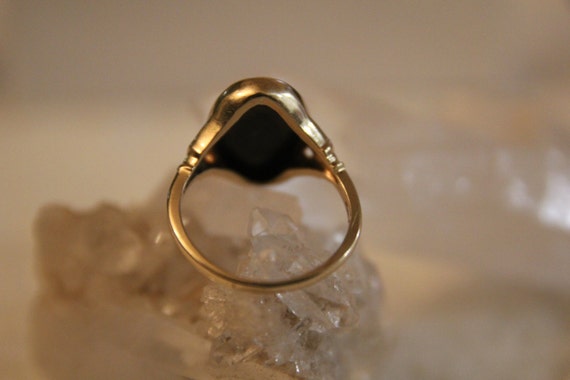 Hematite Ring Gold, Solitaire Gemstone Ring, Stac… - image 3