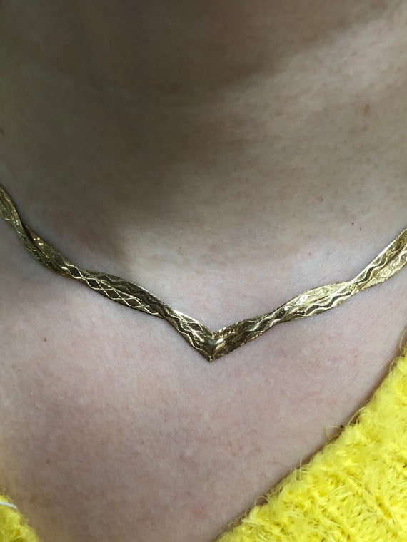 Ladies Herringbone Necklace 14K 