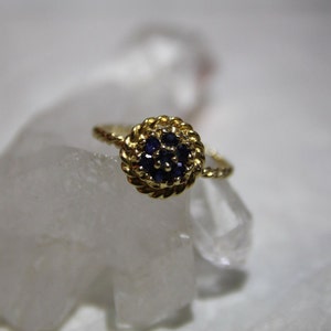 Vintage Women's 14K Sapphire Ring, Blue Sapphire Ring, Sapphire Ring, Vintage Sapphire Ring, Rope Style Ring, Sapphire Jewelry, Gold Rings