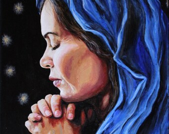 Mother of Our Prayers - Giclee Fine Art Print of Mother Mary Catholic Painting