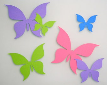 Paper Butterflies, 20 pieces, 2"- 6" Paper butterfly cutouts, Butterfly die cut shapes, Butterfly party decorations, Paper butterfly blanks