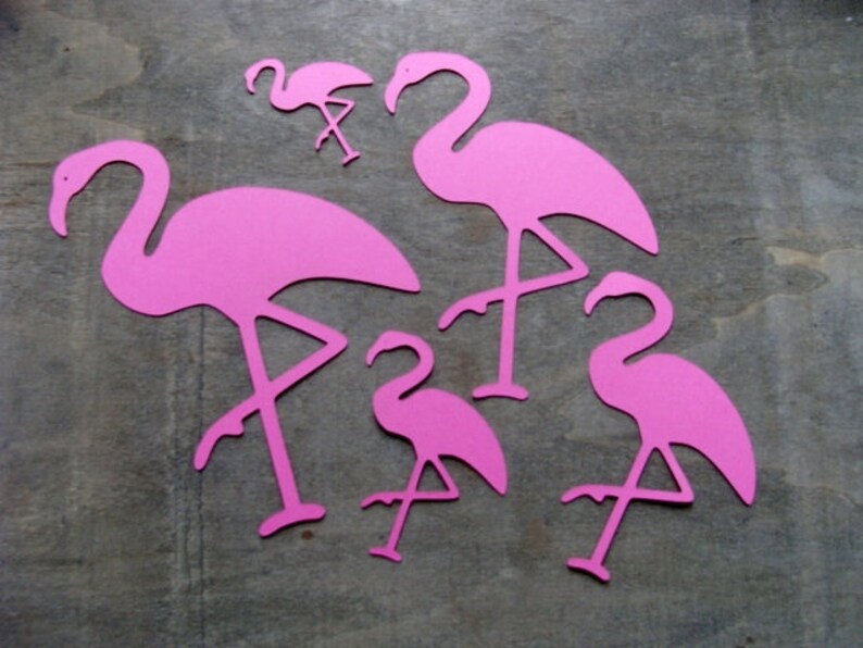 Flamingo cut outs 20 pcs ANY SIZE Paper die cut flamingo | Etsy