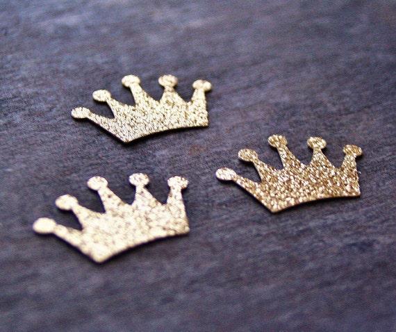 Princess Crown Confetti 50 Pcs Gold Crowns Decoration Paper Etsy