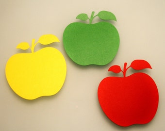 Manzanas de papel, 20 piezas, 2 "- 6" Formas troqueladas de manzana de papel, Espacios en blanco de manzana de papel, Recorte de fruta, Recorte de manzana de papel