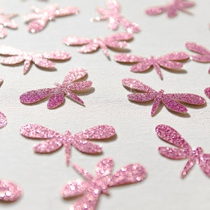 Glitzerpapier Libellen, 20 Stück, 1" - 6" Libellenausschnitte, Glitzerpapier Libellenformen, Feenparty Dekoration