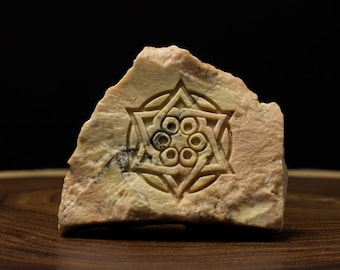 Magen David Engraved Stone, Star Of David Jewish Holiday Gift Home Decor, Shield Of David Jerusalem Stone Jewish House Blessing Keepsake