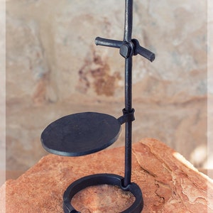 Solid wrought iron candle holder I Hand forged single-cup candle stand
