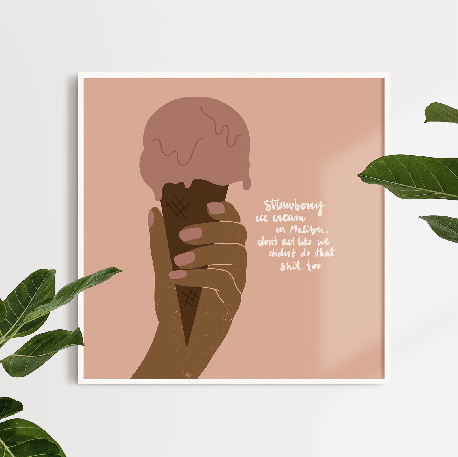 Strawberry Ice Cream in Malibu Physical Print Etsy