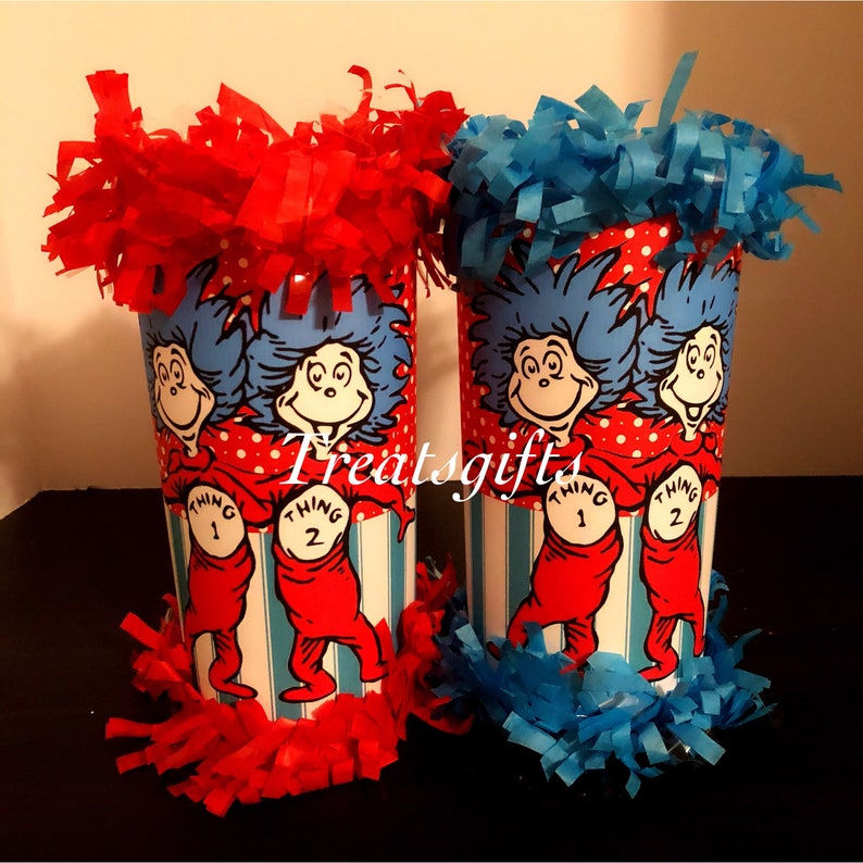 Free Shipping 10 Thing 1 Thing 2 Minipinatas Thing 1 Thing Etsy