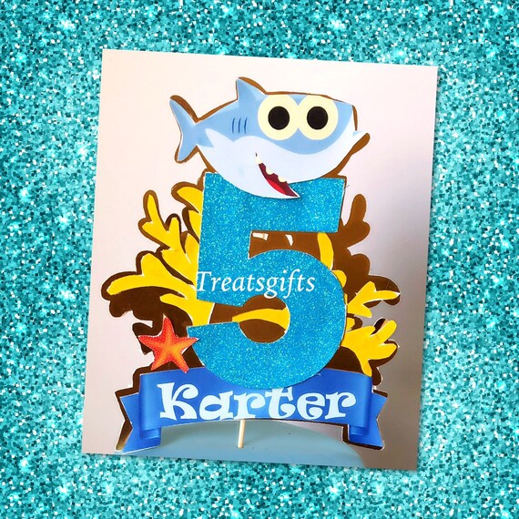 Baby shark cake topper - baby shark birthday - baby shark party - baby shark- baby shark cake - baby shark ideas - baby shark favors Il_570xn