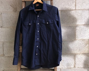 Kodiak Navy Blue Work Shirt || Navy Blue Workwear || Kodiak Workwear || Mens Work Shirt || Work Over Shirt Size S
