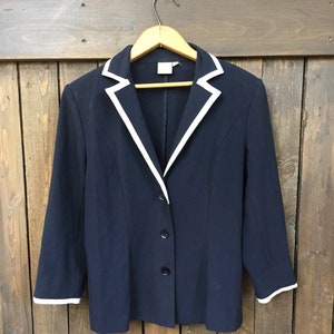 Cropped Sailor Blazer Navy Blazer Size S Sailor Jacket School Girl Blazer Navy and White Blazer Summer Blazer image 1