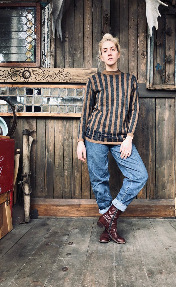 Striped Mockneck Knit || Knit Pullover || Striped