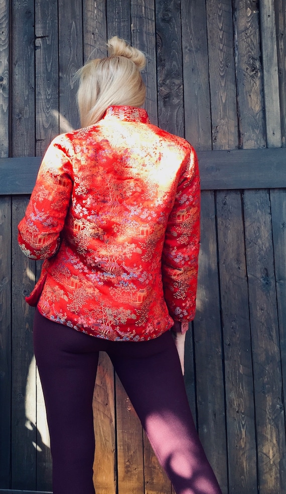 Asian Satin Jacket || Chinese Quilted Jacket || S… - image 4