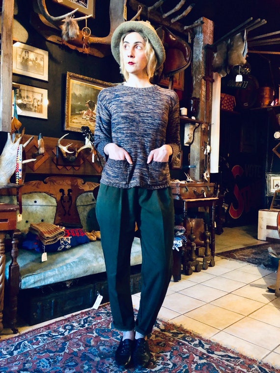 Speckled Knit Pullover || Woven Knit Long Sleeve