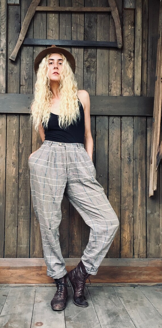 Plaid High Waist Trousers || High Waist Trousers |