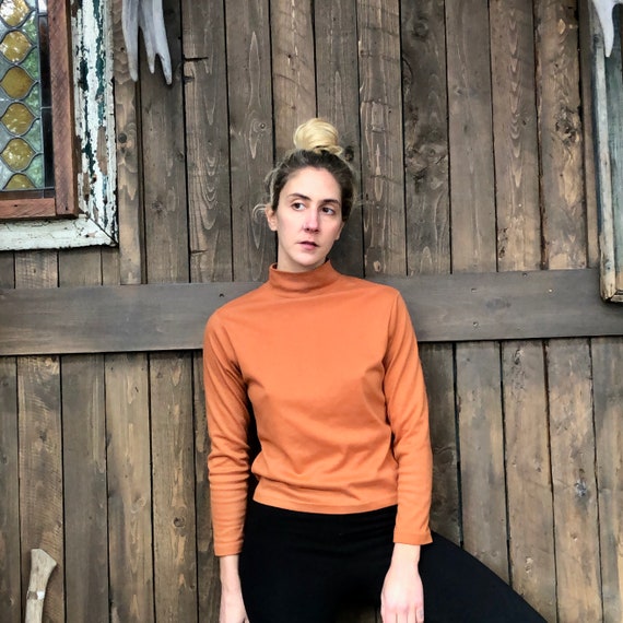 Tangerine Turtle Neck || Normcore Turtle Neck || M