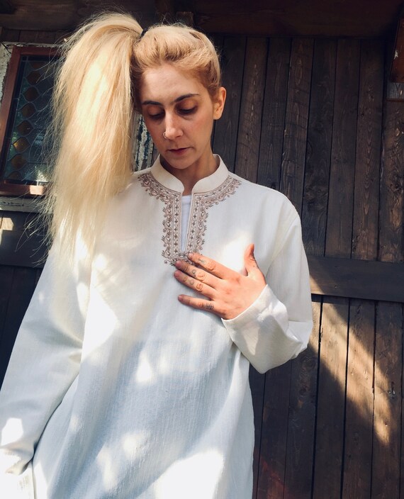 Linen Tunic || White Linen Top || Indian Tunic ||